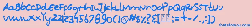 Oops Kidos Font Font – Blue Fonts on Pink Background