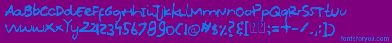 フォントOops Kidos Font – 紫色の背景に青い文字