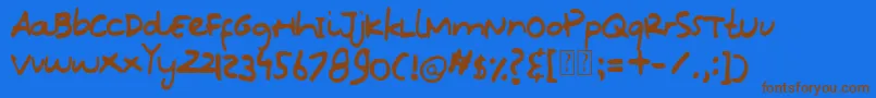 Oops Kidos Font Font – Brown Fonts on Blue Background