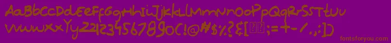 フォントOops Kidos Font – 紫色の背景に茶色のフォント
