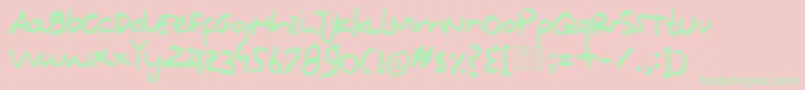 Oops Kidos Font Font – Green Fonts on Pink Background