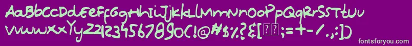 フォントOops Kidos Font – 紫の背景に緑のフォント
