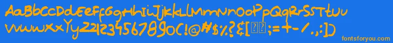 Oops Kidos Font Font – Orange Fonts on Blue Background