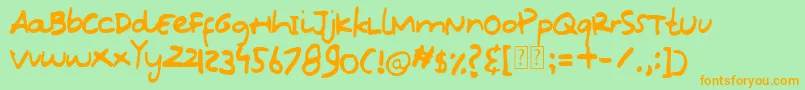 Oops Kidos Font Font – Orange Fonts on Green Background