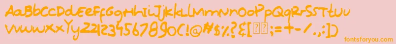 Oops Kidos Font Font – Orange Fonts on Pink Background