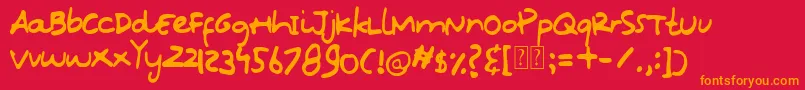 Oops Kidos Font Font – Orange Fonts on Red Background