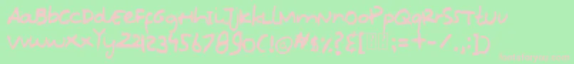 Oops Kidos Font-fontti – vaaleanpunaiset fontit vihreällä taustalla