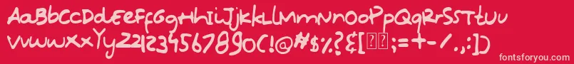 フォントOops Kidos Font – 赤い背景にピンクのフォント