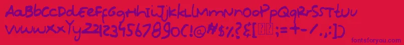 Oops Kidos Font Font – Purple Fonts on Red Background