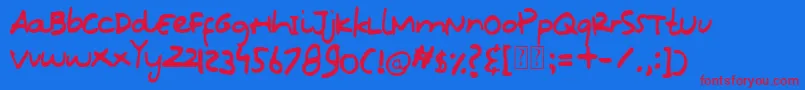 Oops Kidos Font Font – Red Fonts on Blue Background