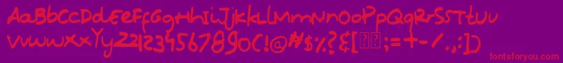 Oops Kidos Font-Schriftart – Rote Schriften auf violettem Hintergrund