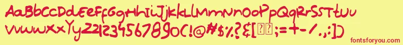 Oops Kidos Font Font – Red Fonts on Yellow Background