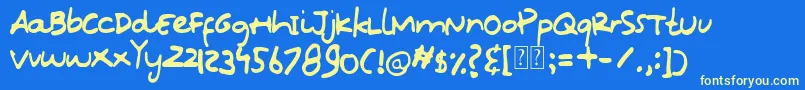 Oops Kidos Font Font – Yellow Fonts on Blue Background