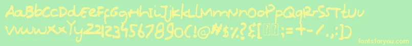 Oops Kidos Font Font – Yellow Fonts on Green Background