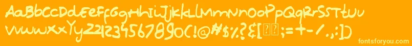 Oops Kidos Font Font – Yellow Fonts on Orange Background