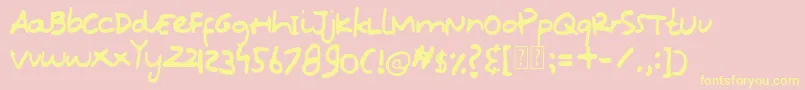 Oops Kidos Font Font – Yellow Fonts on Pink Background