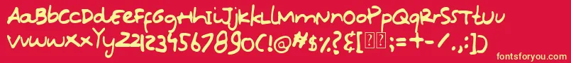 Oops Kidos Font Font – Yellow Fonts on Red Background