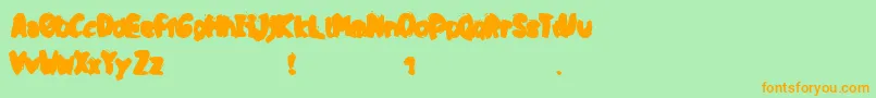 opa puk Font – Orange Fonts on Green Background