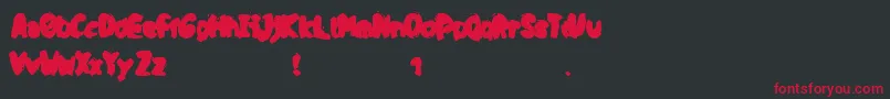 opa puk Font – Red Fonts on Black Background