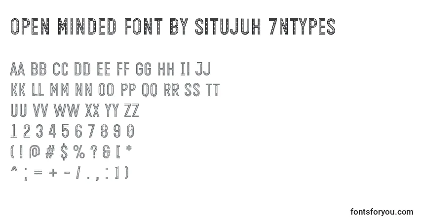 Schriftart Open Minded Font by Situjuh 7NTypes – Alphabet, Zahlen, spezielle Symbole