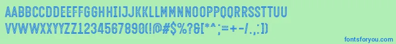 フォントOpen Minded Font by Situjuh 7NTypes – 青い文字は緑の背景です。