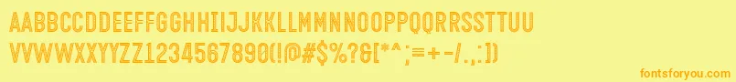 Open Minded Font by Situjuh 7NTypes-Schriftart – Orangefarbene Schriften auf gelbem Hintergrund