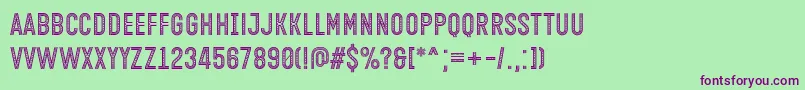 フォントOpen Minded Font by Situjuh 7NTypes – 緑の背景に紫のフォント