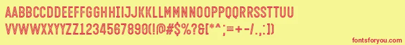 Fonte Open Minded Font by Situjuh 7NTypes – fontes vermelhas em um fundo amarelo