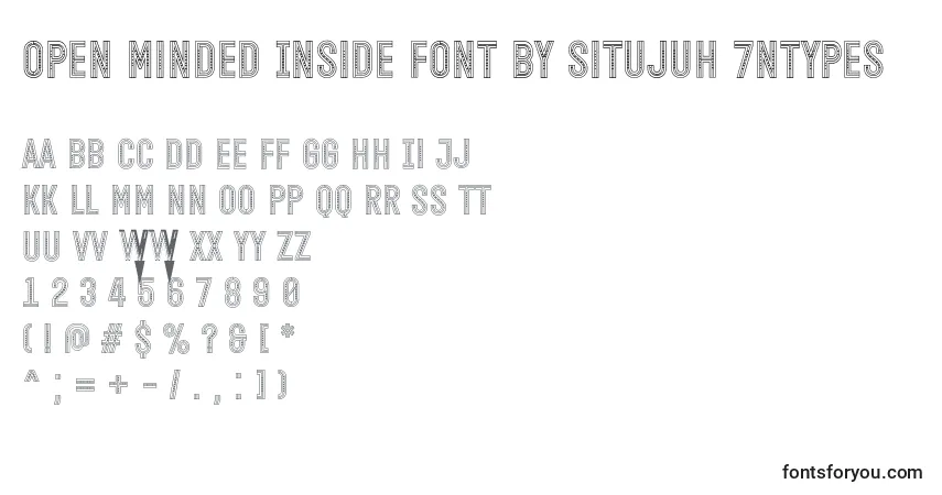 A fonte Open Minded Inside Font by Situjuh 7NTypes – alfabeto, números, caracteres especiais