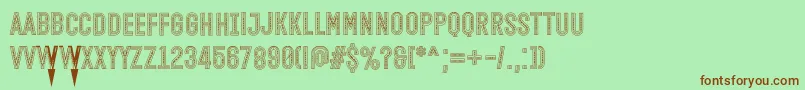 Czcionka Open Minded Inside Font by Situjuh 7NTypes – brązowe czcionki na zielonym tle