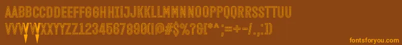 Open Minded Inside Font by Situjuh 7NTypes Font – Orange Fonts on Brown Background