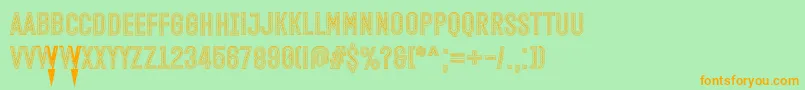 Open Minded Inside Font by Situjuh 7NTypes-Schriftart – Orangefarbene Schriften auf grünem Hintergrund