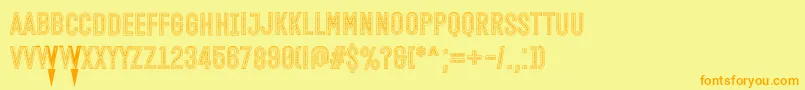 Open Minded Inside Font by Situjuh 7NTypes Font – Orange Fonts on Yellow Background