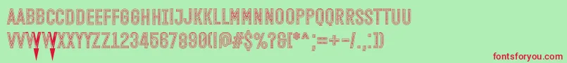 Open Minded Inside Font by Situjuh 7NTypes-fontti – punaiset fontit vihreällä taustalla