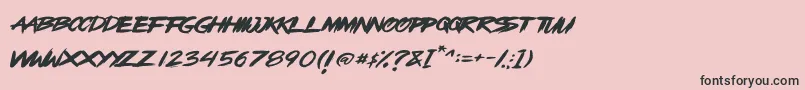 OpenBrush-Schriftart – Schwarze Schriften auf rosa Hintergrund