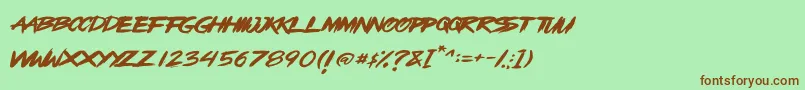 OpenBrush Font – Brown Fonts on Green Background