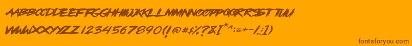 OpenBrush Font – Brown Fonts on Orange Background