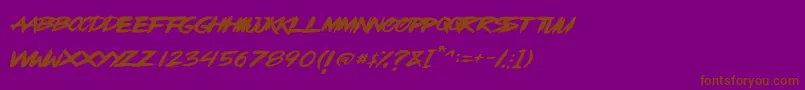 OpenBrush Font – Brown Fonts on Purple Background