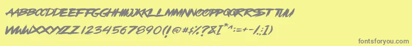 OpenBrush Font – Gray Fonts on Yellow Background