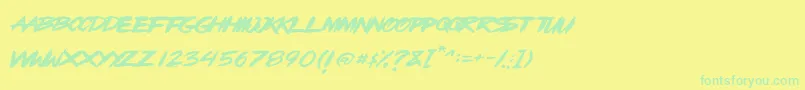 fuente OpenBrush – Fuentes Verdes Sobre Fondo Amarillo