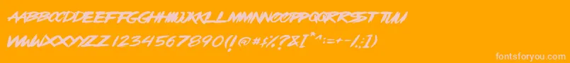 OpenBrush Font – Pink Fonts on Orange Background