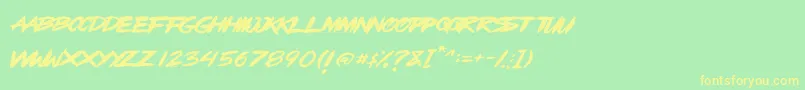 OpenBrush Font – Yellow Fonts on Green Background