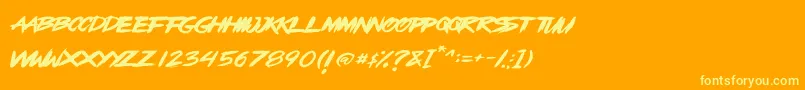 OpenBrush-fontti – keltaiset fontit oranssilla taustalla