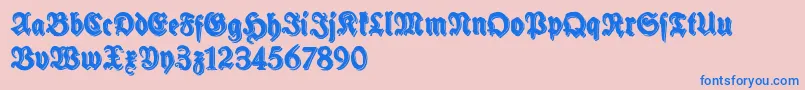 SchneidlerHalbFetteShadowFree-Schriftart – Blaue Schriften auf rosa Hintergrund