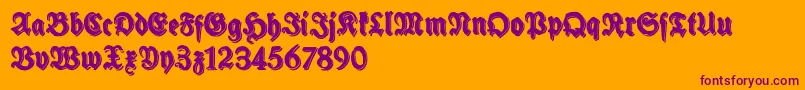 SchneidlerHalbFetteShadowFree-Schriftart – Violette Schriften auf orangefarbenem Hintergrund