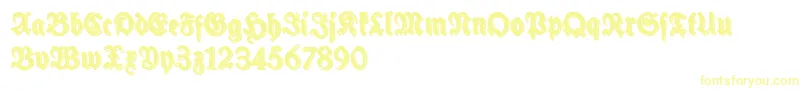 SchneidlerHalbFetteShadowFree-Schriftart – Gelbe Schriften auf weißem Hintergrund