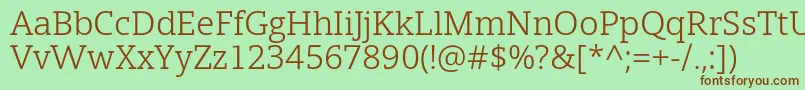 OpenSerif Book Font – Brown Fonts on Green Background