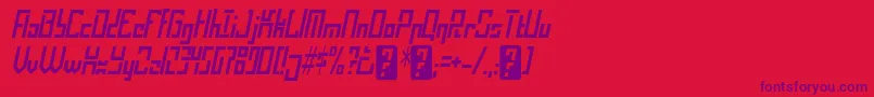 Czcionka operational amplifier – fioletowe czcionki na czerwonym tle