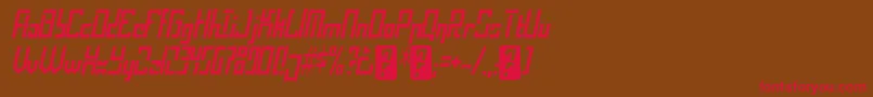 フォントoperational amplifier – 赤い文字が茶色の背景にあります。