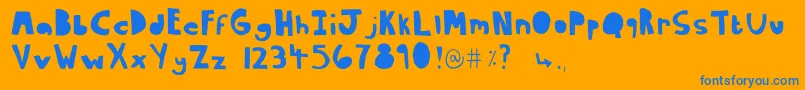 Ophelia Regular copy Font – Blue Fonts on Orange Background